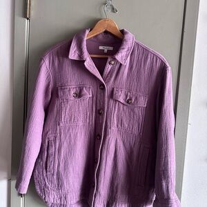 Madewell Lavender Button-Front Utility Jacket